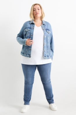 Skinny jeans - mid-rise waist - one size fits more