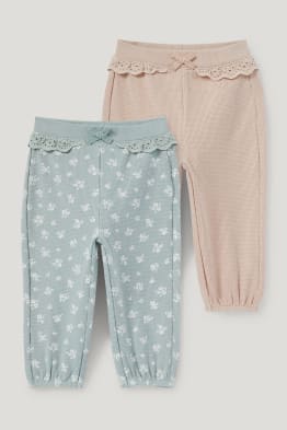 Multipack 2er - Blümchen - Baby-Jogginghose