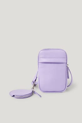 Set - Handytasche und Portemonnaie - Lederimitat - 2 teilig