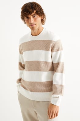 Sweter - prążkowany - w paski