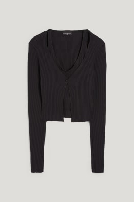 Jaquesta de punt - look 2 en 1