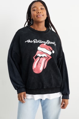 CLOCKHOUSE - bluză de molton cu motive de Crăciun - Rolling Stones