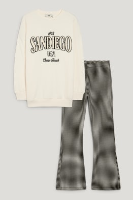 Set - sweatshirt en flared legging - 2-delig