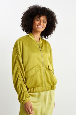 Yellow bomber jacket zara hot sale
