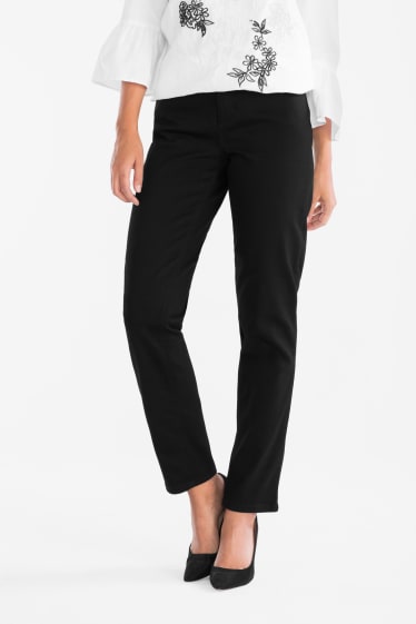 Dámské - Girlfriend jeans classic fit - bio bavlna - černá