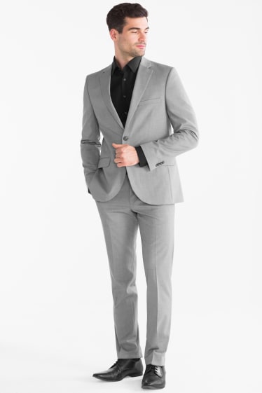 Hommes - Chemise de bureau - Slim Fit - manches ultra-longues - facile à repasser - noir