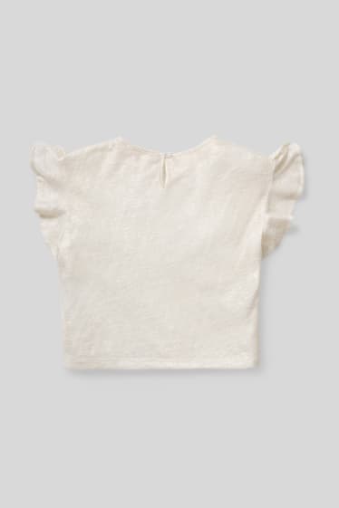 Kids Girls - T-shirt - glanseffect - crème wit