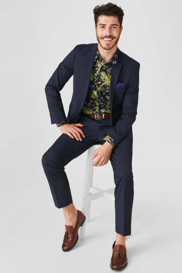 Men - Mix-and-match suit jacket - slim fit - stretch - dark blue