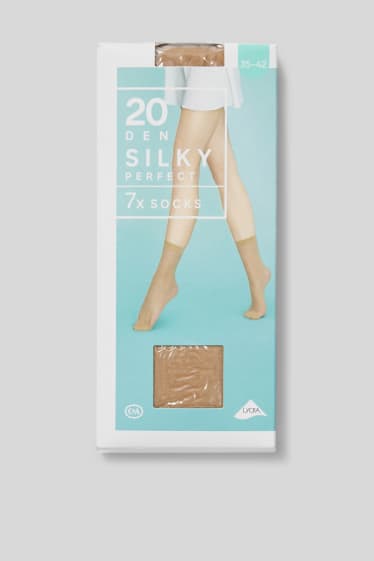 Damen - Multipack 7er - Feinsöckchen - LYCRA® - 20 DEN - beige