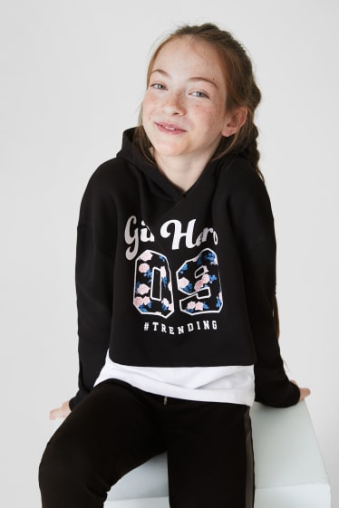 Kids Girls - Set - Sweatshirt und Top - 2 teilig - dunkelblau