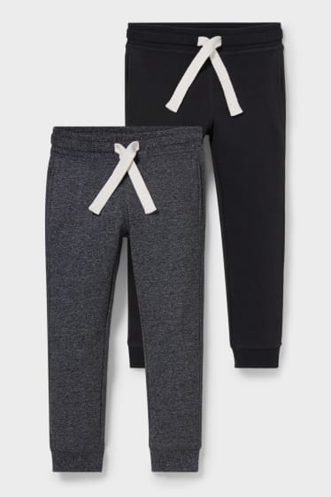 Garçons - Lot de 2 - pantalon de jogging - gris chiné