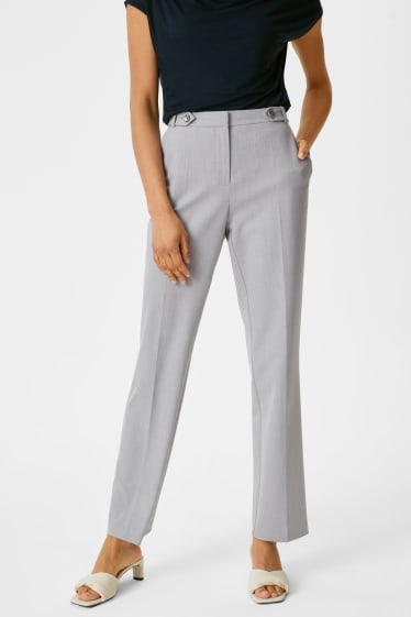 Damen - Stoffhose - 4 Way Stretch - hellgrau