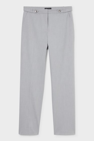 Damen - Stoffhose - 4 Way Stretch - hellgrau