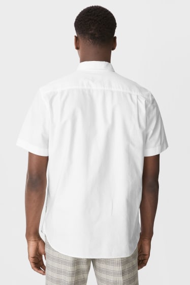 Hommes - Chemise - regular fit - col button down - blanc