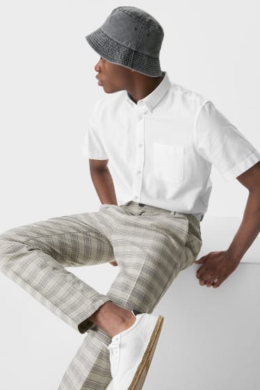 Hommes - Chemise - regular fit - col button down - blanc