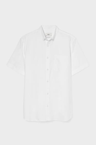 Hommes - Chemise - regular fit - col button down - blanc