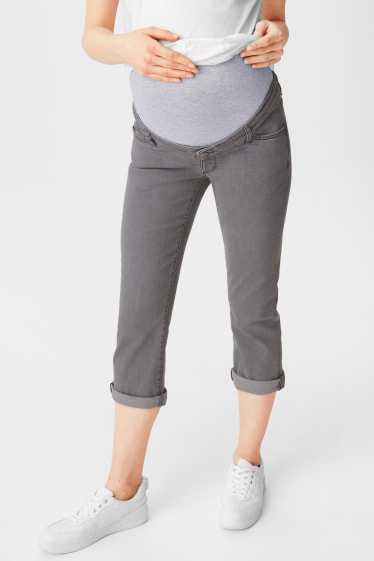 Damen - Umstandsjeans - Capri Jeans - jeans-hellgrau