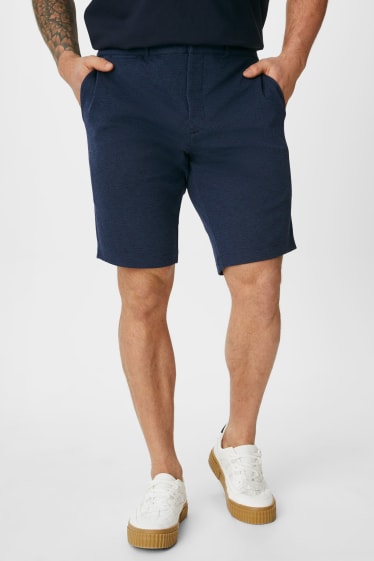 Uomo XL - Shorts di felpa - a righe - blu scuro