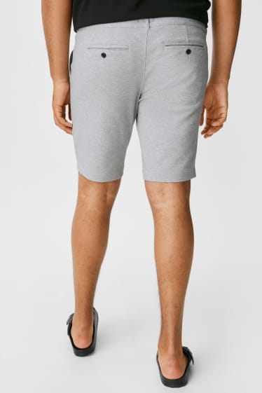 Uomo XL - Shorts in felpa - a righe - grigio chiaro melange
