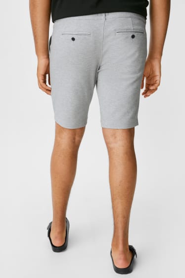 Hommes grandes tailles - Short en molleton - rayé - gris clair chiné