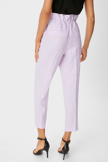 Femei - Pantaloni din olandă - liliac