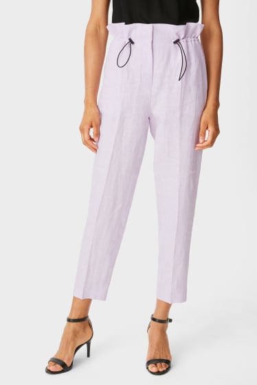 Femei - Pantaloni din olandă - liliac
