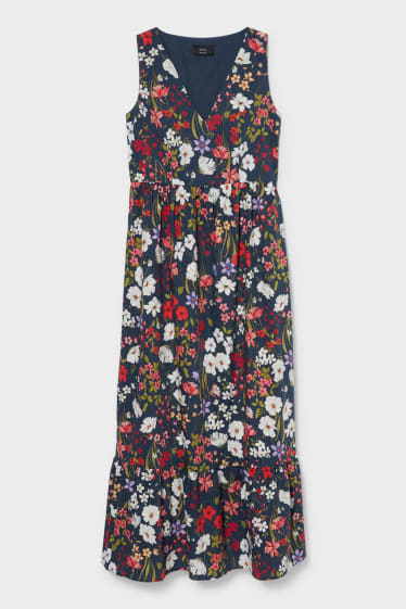 Dámské - Šaty fit & flare - s květinovým vzorem - tmavomodrá