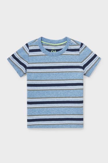 Baby Boys - Maglia a maniche corte per neonati - a righe - blu melange