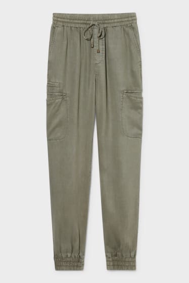 Femmes - Pantalon en toile - relaxed fit - kaki