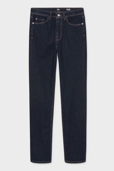 Dámské - Straight jeans - super high waist - z recyklovaného materiálu - džíny - tmavomodré