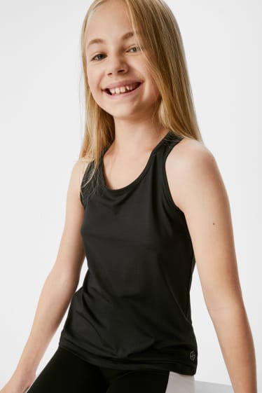 Kids Girls - Zestaw - krótka bluza i top - 2 części - efekt połysku - biały / czarny