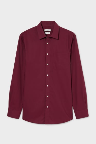 Hombre - Camisa - regular fit - kent - de planchado fácil - rojo oscuro