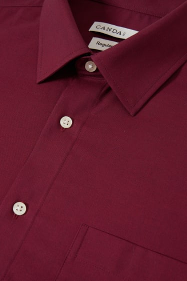 Hombre - Camisa - regular fit - kent - de planchado fácil - rojo oscuro