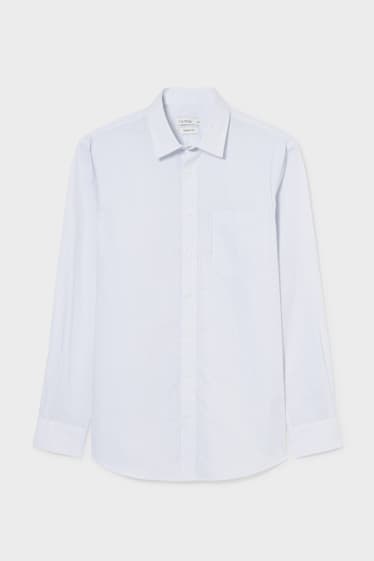 Heren - Business-overhemd - regular fit - Kent - met stippen - lichtblauw