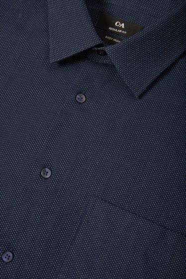 Uomo - Camicia business - regular fit - collo all'italiana - facile da stirare - blu scuro