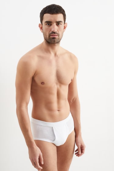 Heren - Set van 5 - slip - fijnrib - wit