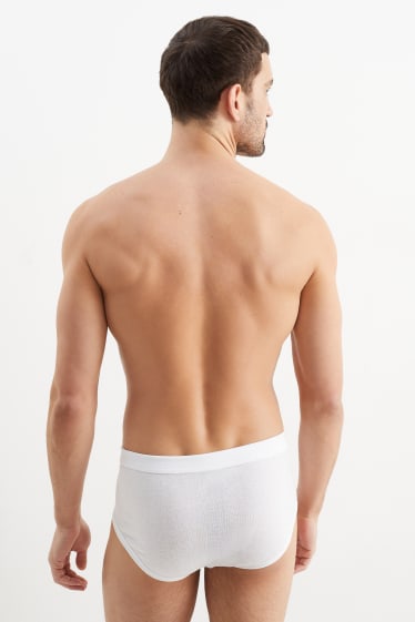 Heren - Set van 5 - slip - fijnrib - wit