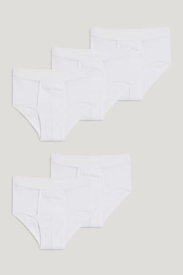 Heren - Set van 5 - slip - fijnrib - wit