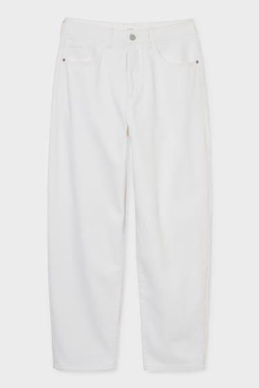 Dámské - Balloon jeans - high waist - krémově bílá