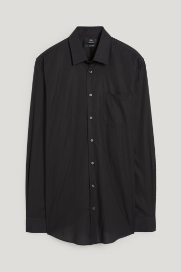 Uomo - Camicia business - regular fit - maniche ultralunghe - facile da stirare - nero