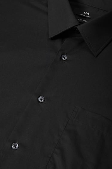 Uomo - Camicia business - regular fit - maniche ultralunghe - facile da stirare - nero