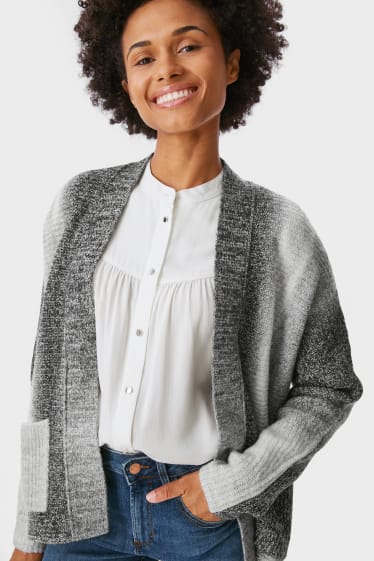 Damen - Strickjacke - hellgrau-melange