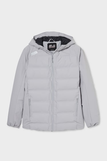 Herren - Steppjacke mit Kapuze - THERMOLITE® - hellgrau