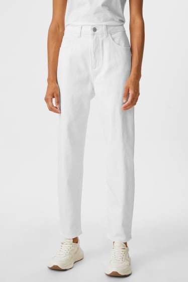 Dámské - Balloon jeans - high waist - krémově bílá