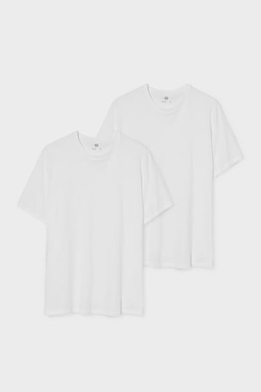 Heren - Set van 2 - T-shirt - biokatoen - wit