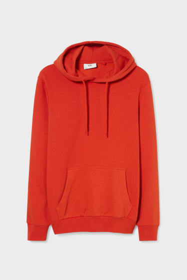 Mężczyźni - Bluza z kapturem - z bawełną bio - jasnoczerwony