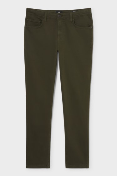 Uomo - Pantaloni di stoffa - slim fit - verde scuro