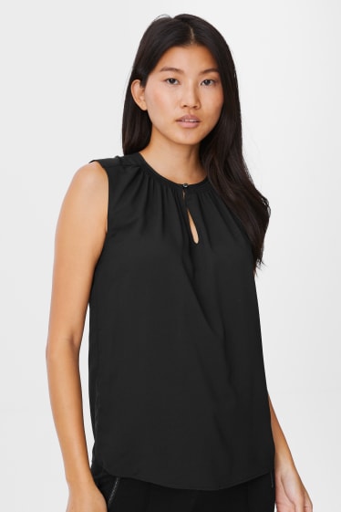 Women - Business blouse top - black