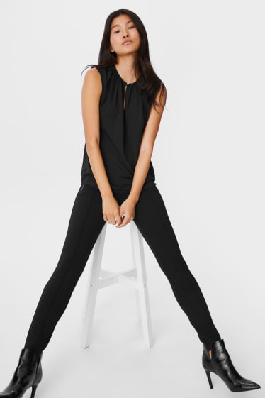 Women - Business blouse top - black