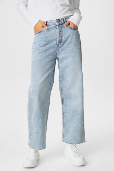 Mujer - Premium wide leg jeans - vaqueros - azul claro